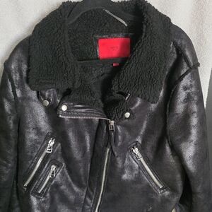 MNG Black Bomber Jacket with Silver Accents